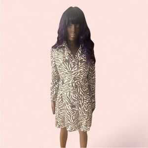 Guess Zebra Print Trench Coat